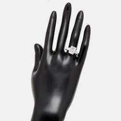 Pre Owned خاتم ألماس مشرق قطع مشع بوزن 4.8 قيراط مزروع مختبريًا من الذهب الأبيض عيار 18 بمقاس 51.