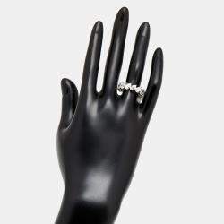 Pre Owned 5 cts Pear Lab Grown Diamond 18k White Gold Eternity Ring Size 52