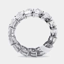 Pre Owned 5 cts Pear Lab Grown Diamond 18k White Gold Eternity Ring Size 53