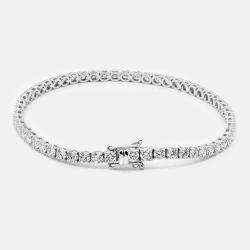 Pre Owned 5.20 cts Round Brilliant Lab Grown Diamonds Sterling Silver 925 Tennis Bracelet