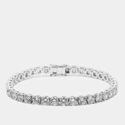 Pre Owned 9.5 cts Round Brilliant Lab Grown Diamonds Sterling Silver 925 Tennis Bracelet