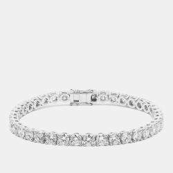 Pre Owned 11.00 cts Round Brilliant Lab Grown Diamonds Sterling Silver 925 Tennis Bracelet