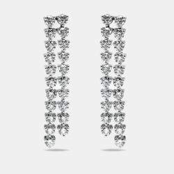 Pre Owned 4.5 cts Round Lab Grown Diamonds 18k White Gold Earrings
