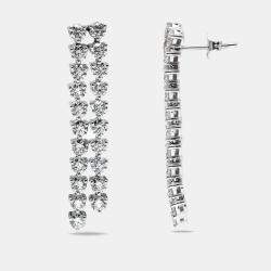 Pre Owned 4.5 cts Round Lab Grown Diamonds 18k White Gold Earrings