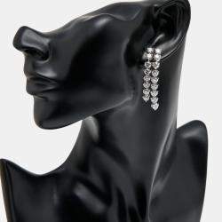 Pre Owned 9.7 cts Round Lab Grown Diamonds 18k White Gold Earrings