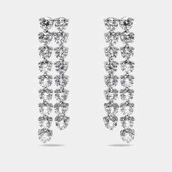 Pre Owned 9.7 cts Round Lab Grown Diamonds 18k White Gold Earrings