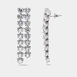 Pre Owned 9.7 cts Round Lab Grown Diamonds 18k White Gold Earrings