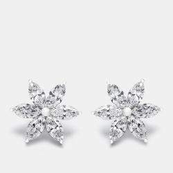 Pre Owned 5.7 cts Marquise Lab Grown Diamonds 18k White Gold Earrings