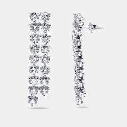 Pre Owned 8.4 cts Round Lab Grown Diamonds 18k White Gold Earrings