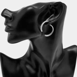 Pre Owned 2.1 cts Round Lab Grown Diamonds 18k White Gold Earrings