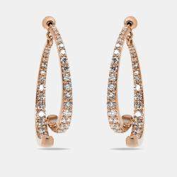 Pre Owned 2.1 cts Round Lab Grown Diamonds 18k Rose Gold Earrings