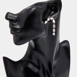 Pre Owned 8.00 cts Pear Lab Grown Diamonds 18k White Gold Earrings