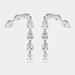 Pre Owned 8.00 cts Pear Lab Grown Diamonds 18k White Gold Earrings