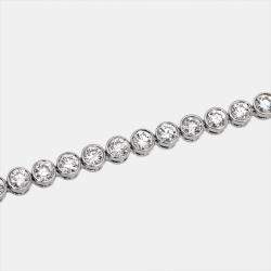 Pre Owned 4.8 cts Round Lab Grown Diamonds 18k White Gold Bracelet