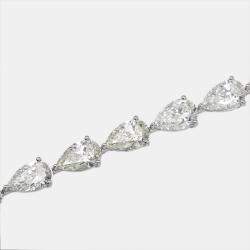 Pre Owned 18 cts Pear Lab Grown Diamonds 18k White Gold Bracelet