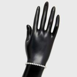 Pre Owned 7.5 cts Round Lab Grown Diamonds 18k White Gold Bracelet