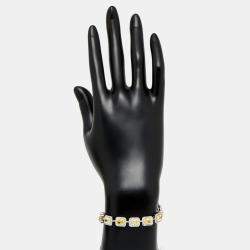 Pre Owned 18.4 cts Intense Yellow Radiant Round Lab Grown Diamonds 18k White Gold Bracelet