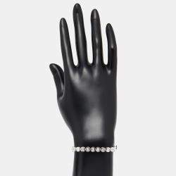 Pre Owned 2.9 cts Round Lab Grown Diamonds 18k White Gold Bracelet