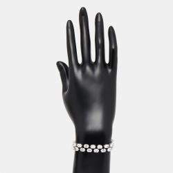 Pre Owned 20.8 cts Oval Lab Grown Diamonds 18k White Gold Bracelet