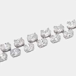 Pre Owned 20.8 cts Oval Lab Grown Diamonds 18k White Gold Bracelet