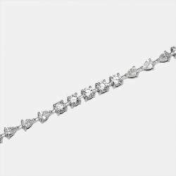 Pre Owned 3.9 cts Pear Round Lab Grown Diamonds 18k White Gold Bracelet