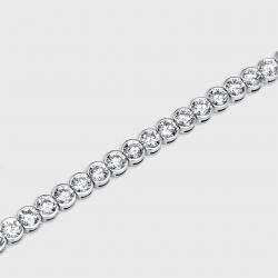 Pre Owned 10.5 cts Round Lab Grown Diamonds 18k White Gold Bracelet