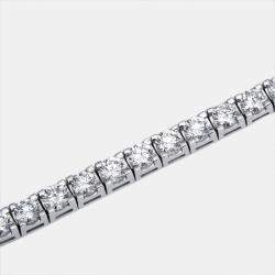 Pre Owned 7 cts Round Lab Grown Diamonds 18k White Gold Bracelet