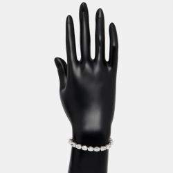 Pre Owned 17 cts Oval Lab Grown Diamonds 18k White Gold Bracelet