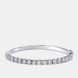 Pre Owned 5.35 cts Round Lab Grown Diamonds 18k White Gold Bracelet