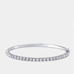 Pre Owned 2.7 cts Round Lab Grown Diamonds 18k White Gold Bracelet