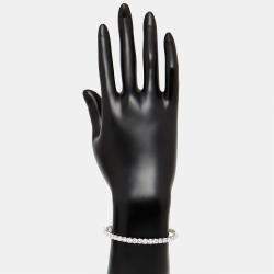 Pre Owned 4.80 cts Round Lab Grown Diamonds 18k White Gold Bracelet