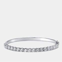 Pre Owned 4.80 cts Round Lab Grown Diamonds 18k White Gold Bracelet
