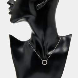 Pre Owned 0.49 cts Round Lab Grown Diamonds 18k White Gold Necklace