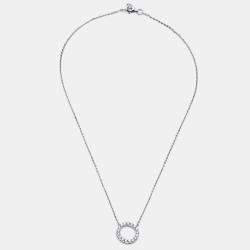 Pre Owned 0.49 cts Round Lab Grown Diamonds 18k White Gold Necklace