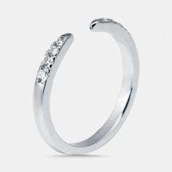 Pre Owned 0.17 cts Round Lab Grown Diamonds 18k White Gold Ring Size 50