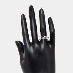 Pre Owned 1.4 cts Round Lab Grown Diamonds 18k White Gold Ring Size 50