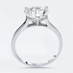 Pre Owned 3 cts Heart Lab Grown Diamonds 18k White Gold Ring Size 51