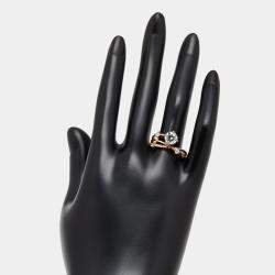 Pre Owned 1.35 cts Round Lab Grown Diamonds 18k Rose Gold Ring Size 51