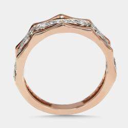 Pre Owned 0.33 cts Round Lab Grown Diamonds 18k Two Tone Gold Ring Size 51