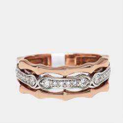 Pre Owned 0.33 cts Round Lab Grown Diamonds 18k Two Tone Gold Ring Size 51