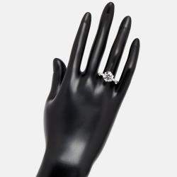 Pre Owned 3.5 cts Round Lab Grown Diamonds 18k White Gold Ring Size 51