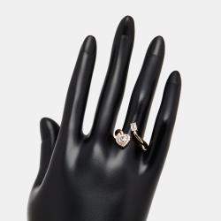 Pre Owned 0.97 cts Heart, Emerald Cut, Round Lab Grown Diamonds 18k Rose Gold Ring Size 51