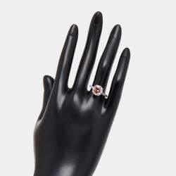 Pre Owned 3.3 cts Pink Round Lab Grown Diamonds 18k Two Tone Gold Ring Size 51