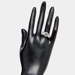 مملوكة مسبقًا 6 cts Round Lab Grown Diamonds 18k White Gold Ring Size 52