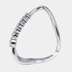 Pre Owned 0.35 cts Round Lab Grown Diamonds 18k White Gold Ring Size 52