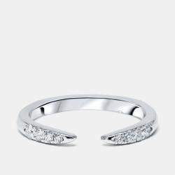 Pre Owned 0.17 cts Round Lab Grown Diamonds 18k White Gold Ring Size 52