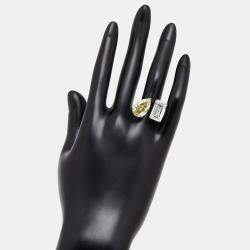 Pre Owned 12.8 cts Fancy Yellow Pear, Emerald Cut, Round Lab Grown Diamonds 18k White Gold Ring Size 52