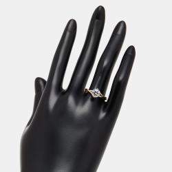 Pre Owned 1.00 cts Round Lab Grown Diamonds 18k Two Tone Gold Ring Size 52