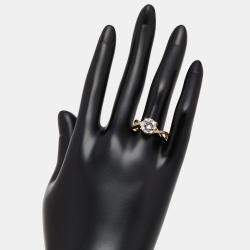 Pre Owned 2.2 cts Round Lab Grown Diamonds 18k Yellow Gold Ring Size 52