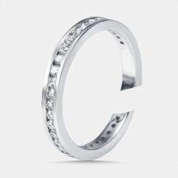 Pre Owned 0.63 cts Round Lab Grown Diamonds 18k White Gold Ring Size 52